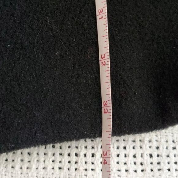 Worthington Black Wool Heavy Velvet Hooded Lined Button Sz. 10 Coat w Pockets - Picture 8 of 8